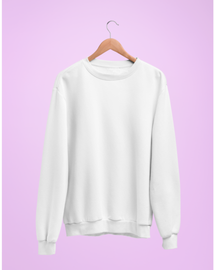 Solid: White Unisex Sweatshirt